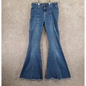 Rock &‎ Roll Bargain Button Bell Jeans Women's 27x34 (Fits 27x32) Med Wash Boho